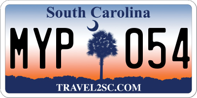 SC license plate MYP054
