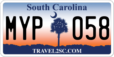 SC license plate MYP058