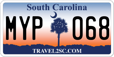 SC license plate MYP068