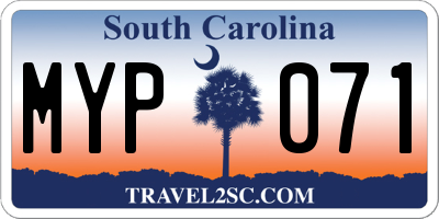 SC license plate MYP071