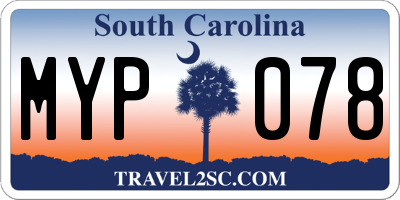 SC license plate MYP078
