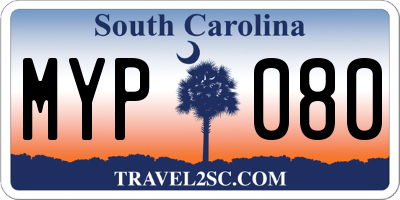 SC license plate MYP080