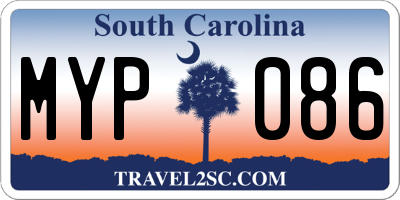 SC license plate MYP086
