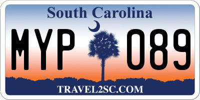 SC license plate MYP089