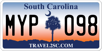 SC license plate MYP098