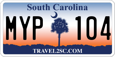 SC license plate MYP104