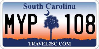 SC license plate MYP108