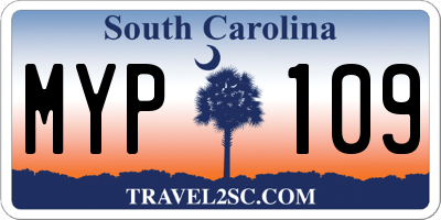 SC license plate MYP109