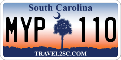 SC license plate MYP110
