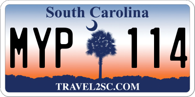 SC license plate MYP114