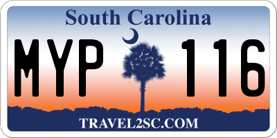SC license plate MYP116