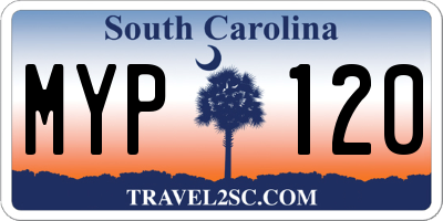 SC license plate MYP120