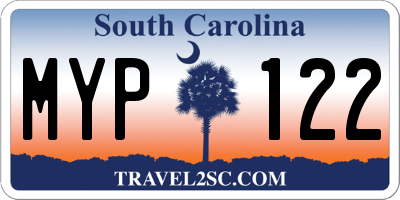 SC license plate MYP122