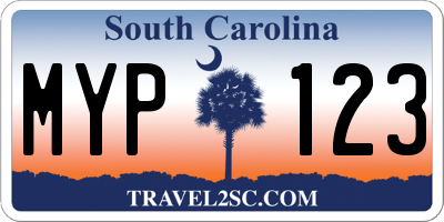SC license plate MYP123
