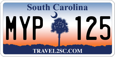 SC license plate MYP125