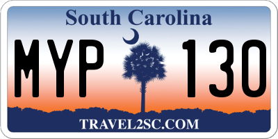 SC license plate MYP130