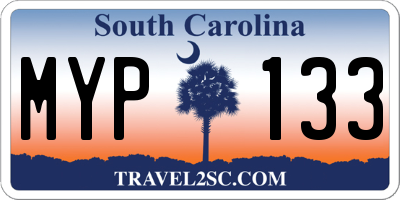 SC license plate MYP133