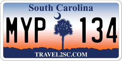 SC license plate MYP134