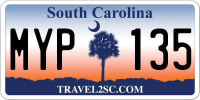 SC license plate MYP135