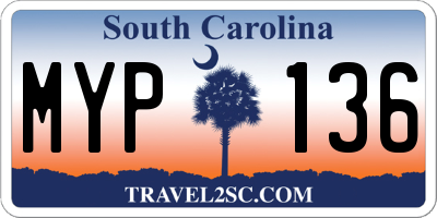SC license plate MYP136