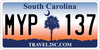 SC license plate MYP137