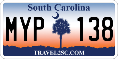 SC license plate MYP138