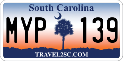 SC license plate MYP139
