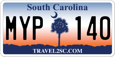 SC license plate MYP140