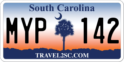 SC license plate MYP142