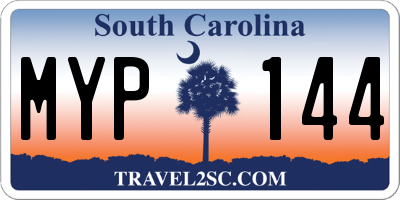 SC license plate MYP144