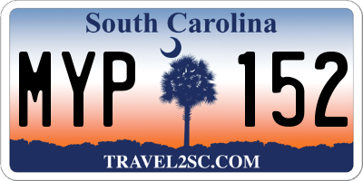 SC license plate MYP152