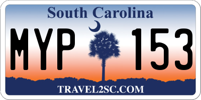 SC license plate MYP153