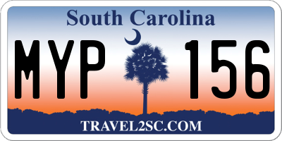 SC license plate MYP156