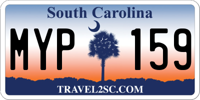 SC license plate MYP159