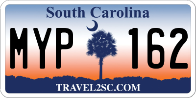 SC license plate MYP162