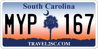 SC license plate MYP167