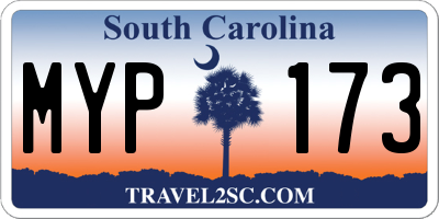 SC license plate MYP173
