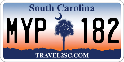 SC license plate MYP182