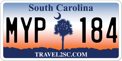 SC license plate MYP184