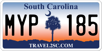 SC license plate MYP185