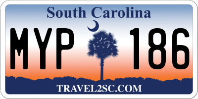 SC license plate MYP186