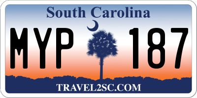 SC license plate MYP187