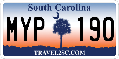 SC license plate MYP190