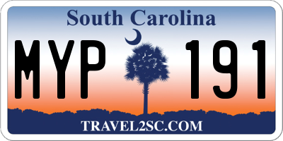 SC license plate MYP191