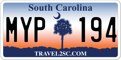 SC license plate MYP194