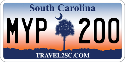 SC license plate MYP200