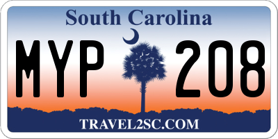 SC license plate MYP208