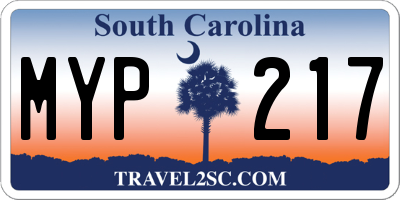 SC license plate MYP217