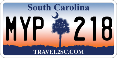 SC license plate MYP218