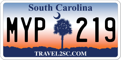 SC license plate MYP219